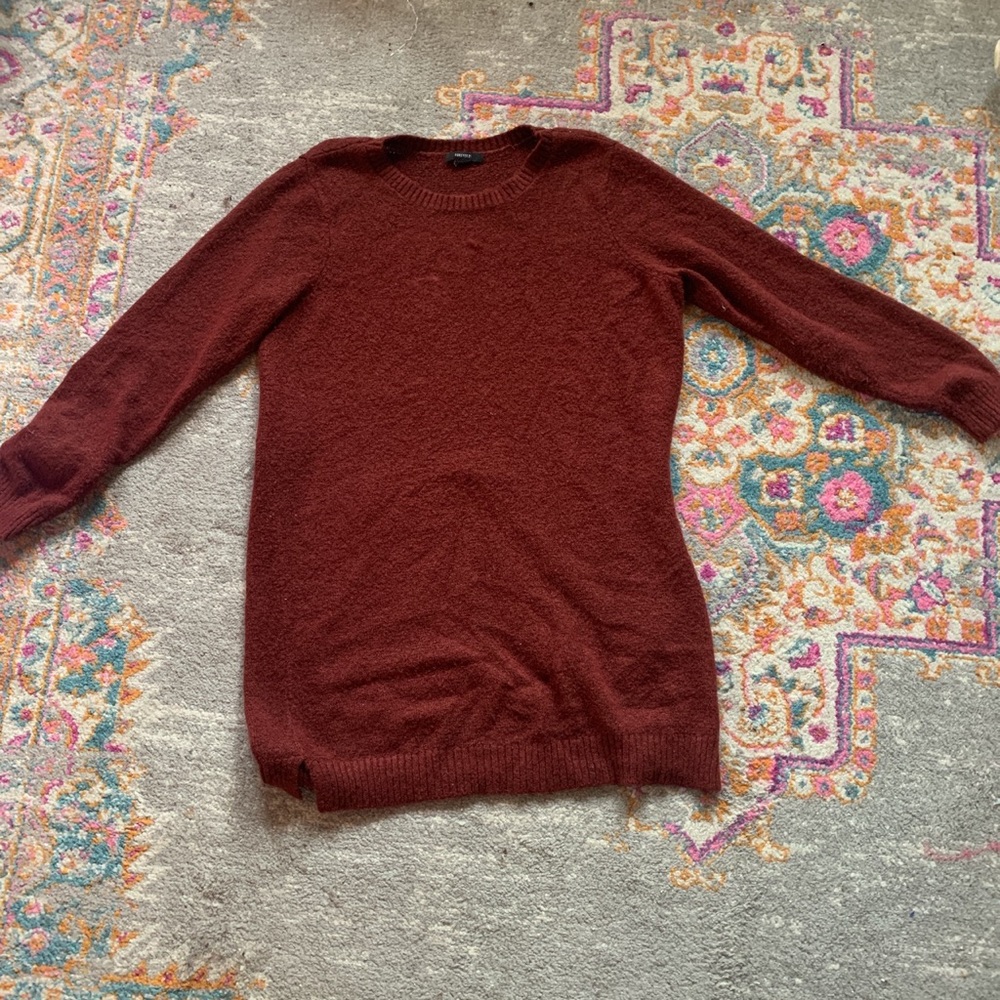 maroon sweater dress